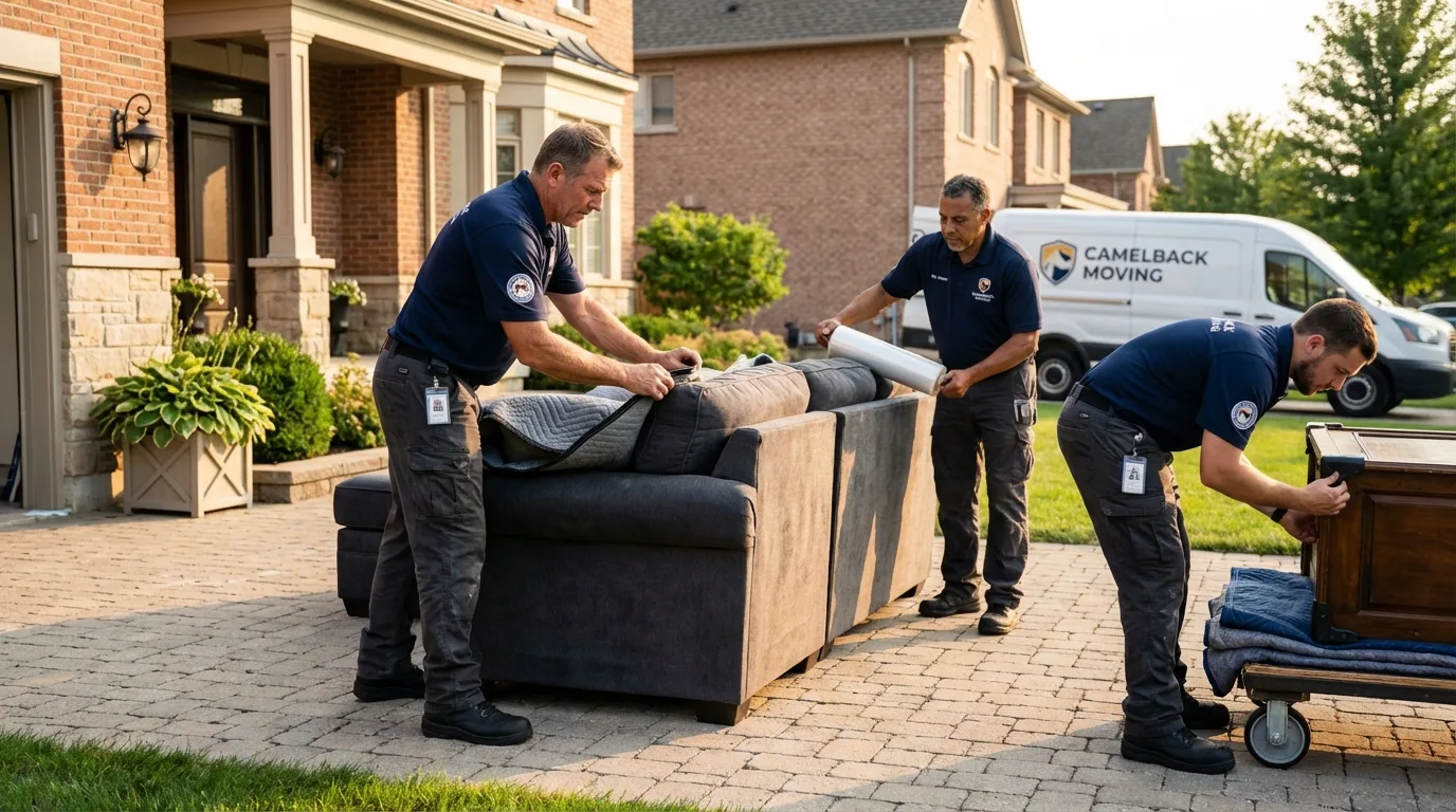 Large estate moving crew wrapping furniture in Mitchell, NE